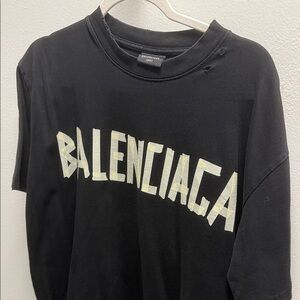 Balenciaga Black Tee with Bold Logo